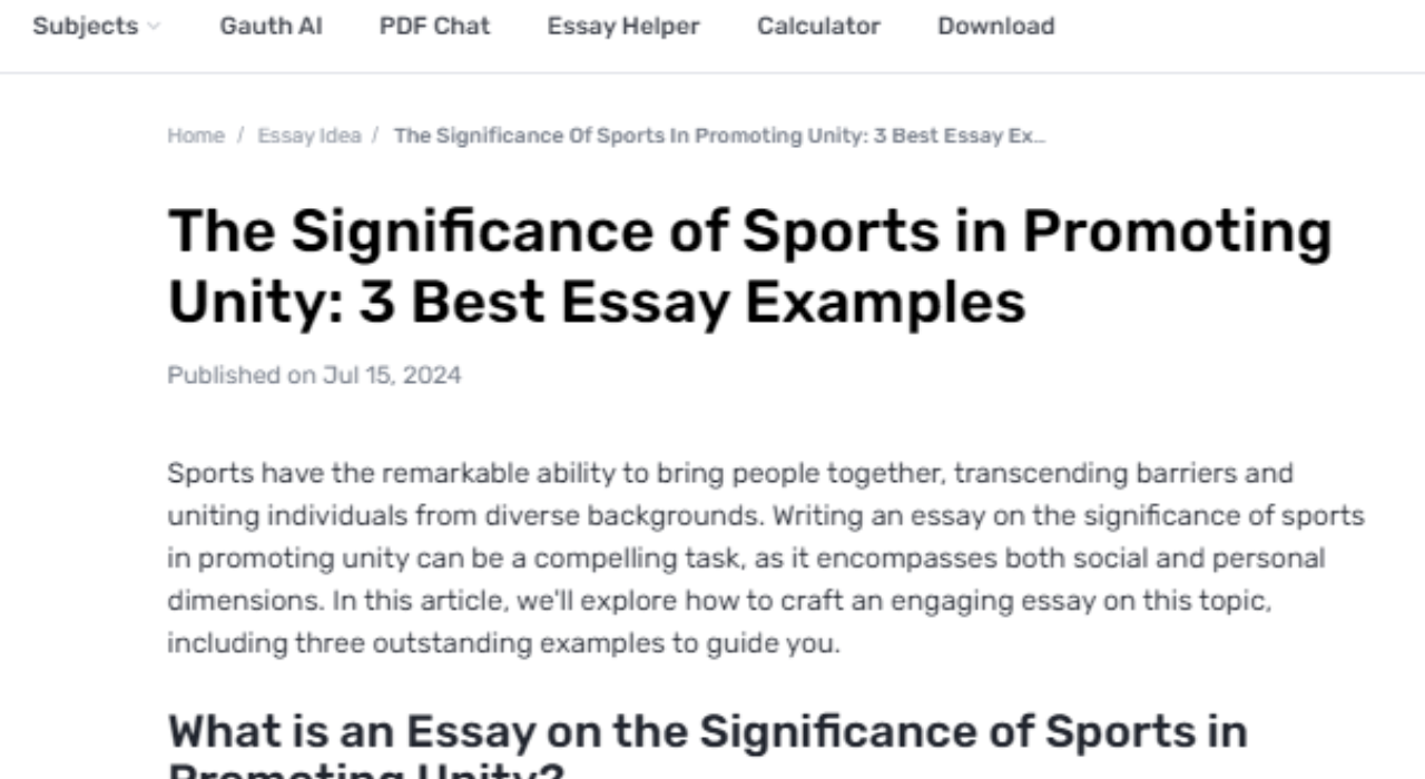 How Do Sports Advance Solidarity Among Assorted Bunches?